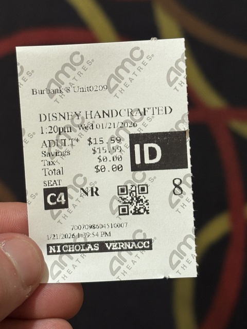 AMC Burbank Town Center 8 Ticket Stub