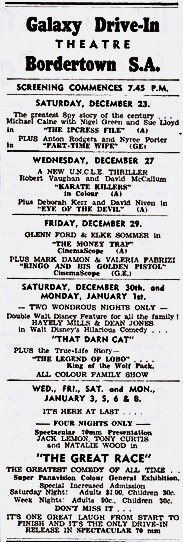 Galaxy Drive-In 174 South Avenue, Bordertown, SA - 1967