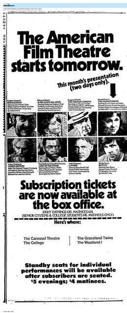 The American Film Theatre Experiment (1973)