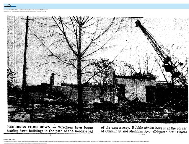 What Became of the Area that Included the Goodale Theatre (1956)