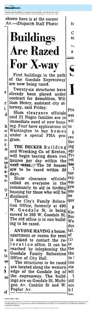 What Became of the Area That Included the Goodale Theatre (1956)