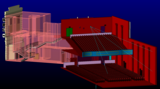 CAD model - View from the screen of the stalls and balcony.