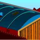 CAD model - View of Barrel vaulted ornate ceiling.