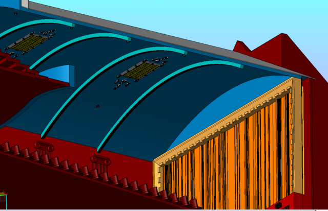 CAD model - View of Barrel vaulted ornate ceiling.