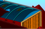 CAD model - View of Barrel vaulted ornate ceiling.