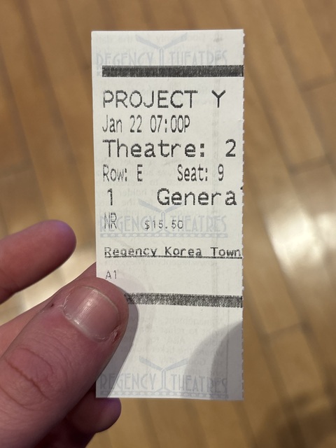 Regency Koreatown Ticket Stub