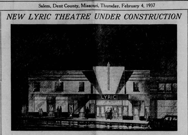 Architectural sketch of the New Lyric Theatre