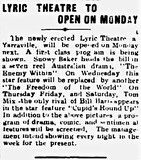 Lyric Theatre 114 Stephen Street, Melbourne, VIC - GRAND OPENING 1918