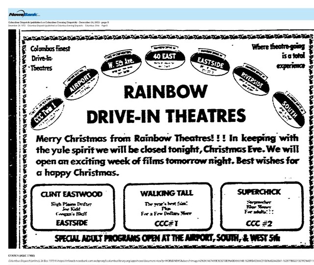 Rainbow Drive-In Theatres Circuit (1973) Brr...How many see a movie in the winter?