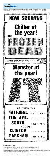 When it was the Markham (1967)/ Sixties Horror