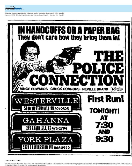 Gahanna's First Movie Theater (1973)/ First Run at 3 Ex-Jerry Lewis Cinemas