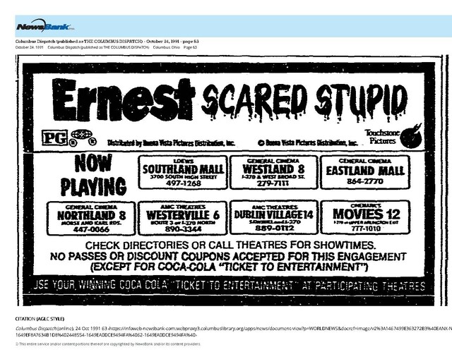 The Great Franchises: Ernest (1991)/ 6 weeks and 5 days Run