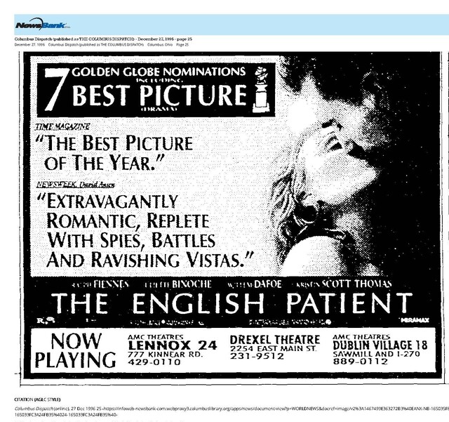 Twenty-Three Weeks Run (1996 - 1997) at the AMC Lennox 24