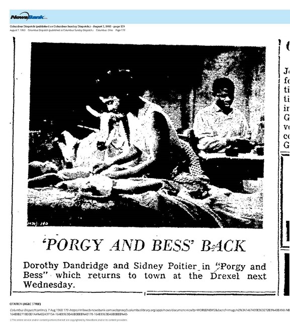 Sidney Poitier (1960) / The Second Run of "Porgy and Bess"