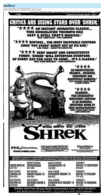Animation Domination (2001): The Shrek Franchise/ 23 Weeks' Run