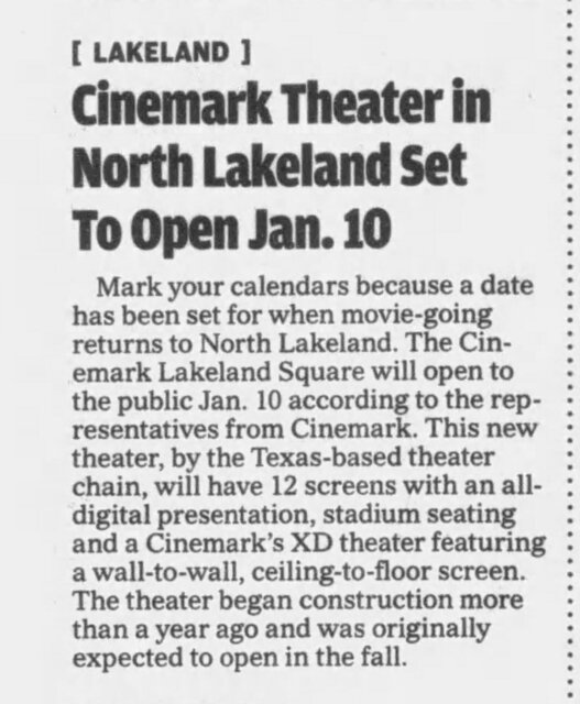 Cinemark Lakeland Square Mall and XD
