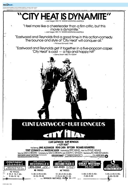 1984 Box Office Stars: Clint Eastwood # 1 and Burt Reynolds #6