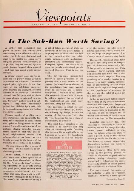 Is There Still A Market for Second-Run Theatres? (1955 - 2026)