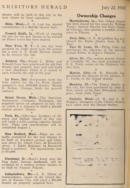 Theatre Changes (1922)
