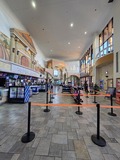 Lobby / Concessions with orange stanchions 
