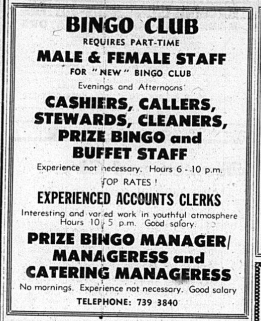 Standard Cinema Hackney reopens as bingo Aug 1973
