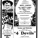 4 Devils at the Fox Saint Helens Theatre, Chehalis—December 6-7, 1929