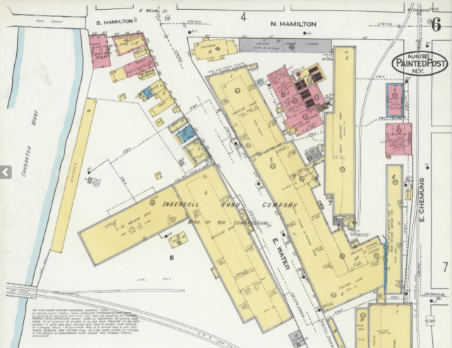 Sanborn Fire Insurance Map: Painted Post, NY (August 1921) - View Of Surrounding Location