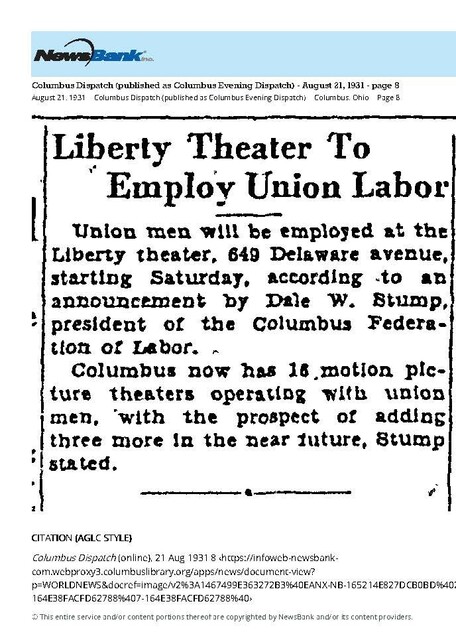 Before the Theater was Renamed the Goodale (1931)