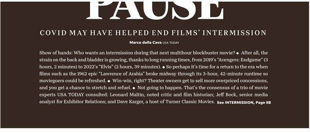 Many Films Need to Include an Intermission (2022)--Part I