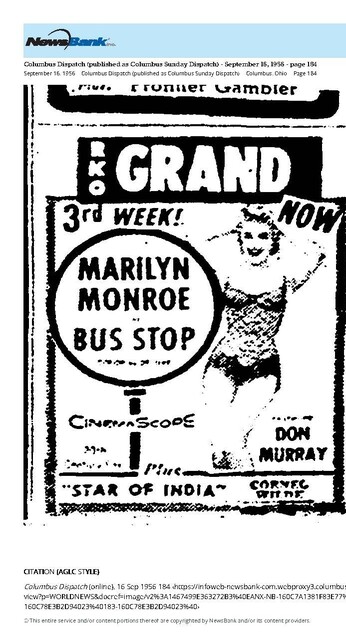 Marilyn Monroe--Number Eight Box Office Star (1956)/Her Last Year on the List