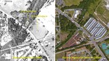 Aerial photos of the Moncrief Drive-in site (1960 and 2024)