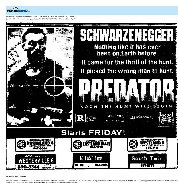 Arnold Schwarzenegger--Number Four Box Office Star (1987)