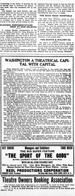 African American Theater (1921) News