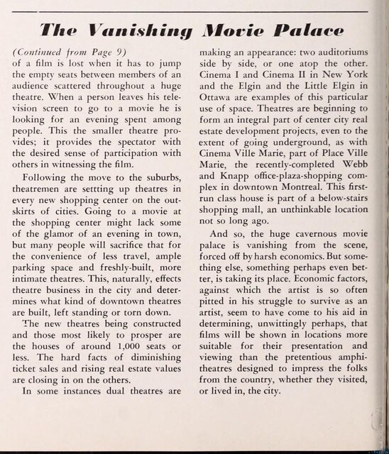 The Fall of the Movie Palace (1963) Part II