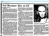 Major Box Office Stars of the Fifties:  Yul Brynner