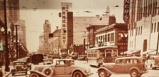 Paramount  Theatre Old Print In Lobby Display 