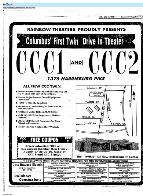 Columbus' First Twin Drive In Theater (1973)