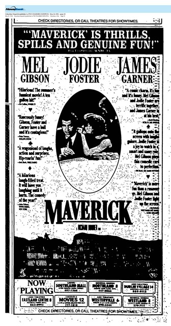 Box Office Stars (1994): Mel Gibson # 7 & Jodie Foster # 8 / 9 Weeks Run 