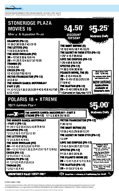 December 4, 2015 Films