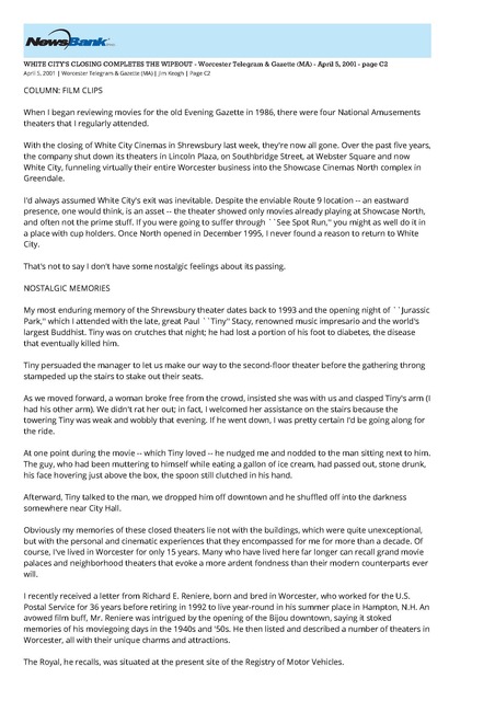 Memories of Theaters Past (2001) - Page 1
