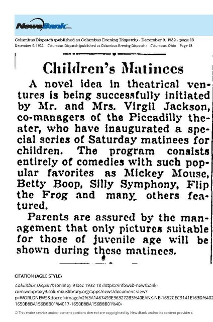 When it was Managed by Virgil Jackson (1932)