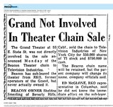 Theater Chain That Sub-leases the Grand is Sold (1965)