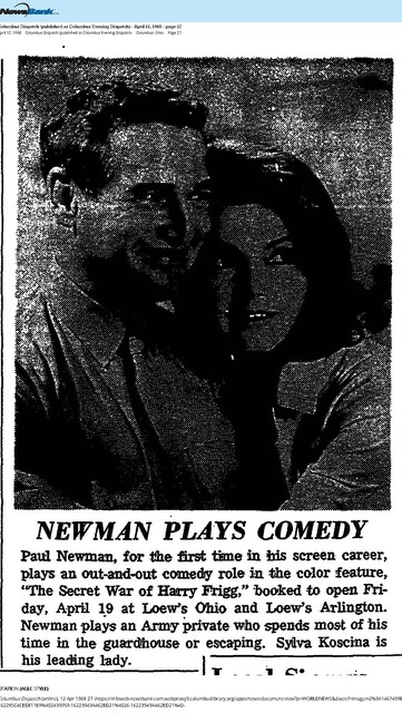 Paul Newman--Number Two Box Office Star (1968)