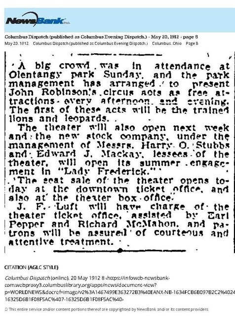 Theater Showman and More (1912):  Earl Pepper