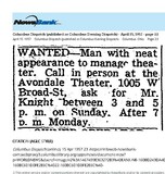 Help Wanted (1957)--for s Short-Term Assignment