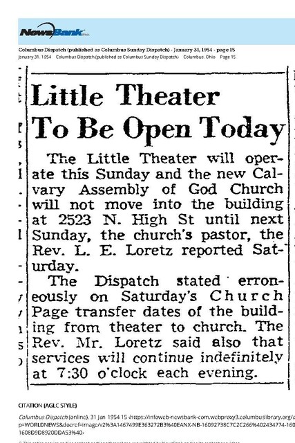 New Owner (1954)--From Theatre to Church