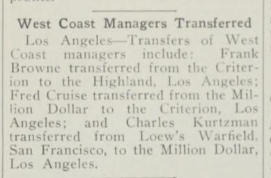 Managerial Change (1927)