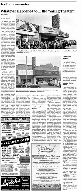 Article from the Rochester Democrat & Chronicle, March 25, 2018