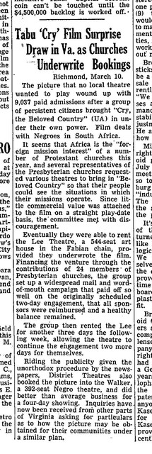 The Film That No Richmond Theater Wanted to Play (1953)