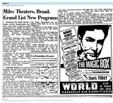 Suburban and Downtown First-Runs (1953)/One Week Run of "The Magic Box"